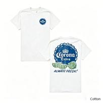 Medvilniniai Vasariniai Corona Extra Butelio Kamštelio Kalkių Spaudos Marškinėliai Grynos Medvilnės Laisvalaikio Patogūs Alaus 2XL blue