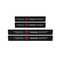For Toyota Rav4 Yaris Prius Avensis Corolla Camry Car Threshold Strip Carbon Fiber Sticker Car Door Sill Protector Accessories black