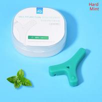 Y formos keli tiesintuvų kramtukai, sėdiklis, fiksatorius, ortodontinis kramtomasis strypelis Hard Mint white
