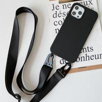 Kryžinė dirželis Telefono dėklas Samsung S25 Ultra S24 FE S23 S22 A16 A55 A35 iPhone 16 17 Pro Max 15 14 13 12 11 Atsparus smūgiams Vienspalvis Minkštas dangtelis Samsung A52 5G juoda