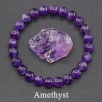 Ametisto apyrankė iš tikro natūralaus akmens karoliukų, kūną valanti Geniune Ametisto natūralaus kristalo apyrankė moterims Pulsera 8 mm Beads&17cm(6.69inch) gray