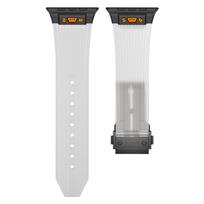Rubber Transparent Band for Apple Watch Ultra 2 49mm 44mm 45mm Sports Strap for iWatch Series 9 8 7 42 Se 6 5 4 Clear Bracelet For iWatch 49MM Black balta