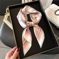70 * 70 cm šilko skara kvadratinė spausdinta skara moteriška satino kaklo plaukų juosta Minkšta kaklo skarelė skarelė Bandana Foulard 70*70cm gray