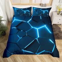 Geometrinis antklodės užvalkalas Daugiaspalvis korio šešiakampis patalynės komplektas Geometrinė tema Metalo tekstūra Patogus poliesterio užvalkalas 70x133cm 2pcs