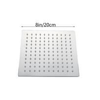 Itin plonas chromo apdaila prie sienos tvirtinamas viršutinis purškiklis dušo galvutės lietaus vonios kambario priedai 8inch-Square