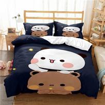 Poros Antklodės Užvalkalas Mielas Bubu Dudu Animacinis Lokys Panda Kawaii Patalynės Komplektas Įvairūs Dizainai Minkštas Karalienės Karaliaus Dydis Viengulis Dvigulis Dovana AU Single 140x210cm