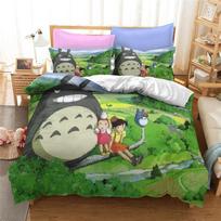 Klasikiniai Mano kaimynas Totoro 3D patalynės komplektai Animaciniai anime antklodžių užvalkalų komplektai Pagalvės užvalkalas Namų tekstilė Suaugusiems Vaikams Miegamojo dekoras Dovanos 140x210cm