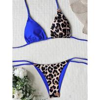 Halteris sujungtas leopardinis bikinis 2025 Mini mikro bikinis moteriškas maudymosi kostiumėlis moteriški maudymosi drabužiai dviejų dalių bikini rinkinys maudymosi kostiumėlis maudymuisi M black