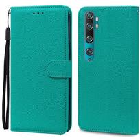 Mi Note 10 dėklas Xiaomi Mi Note 10 dėklui Odinis piniginės tipo atverčiamas dėklas Xiaomi Mi Note 10 Pro viršeliui Fundas CC9 Pro telefono dėklai for Mi Note 10 Pro žalsvai mėlyna