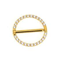 14G G23 titano spenelio žiedas su deimanto intarpu - Apvalus kūno pirsingo papuošalas Bar 1.6x14mm+ [Outer Ring 1.6mm]