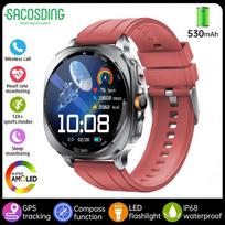 SACOSDING GPS Outdoor Sports Smartwatch 1.43Inch HD Screen Smart Watch Sleep Monitoring IP68 Waterproof 128 Sports Modes Smartwatches gray