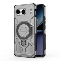 Prabangus magnetinis šarvuotas dėklas OnePlus Nord 4 dėklams OnePlus Nord 4 5G dangtelis Magsafe belaidis įkrovimas telefono dangtelis OnePlus Nord 4 OnePlus Nord 4 pilka spalva