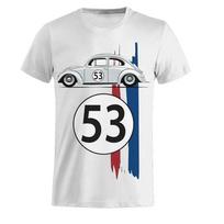 Vabalas 53 Marškinėliai Vyriški Automobilio Trumpomis Rankovėmis Minimalistiniai Herbie Marškinėliai Ralio Lenktynių Vyriški Juodi Spausdinti 3D Marškinėliai L white