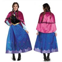 Halloween Adult Costume Frozen Masquerade Dress Princess Anna Dress XXXL mėlyna