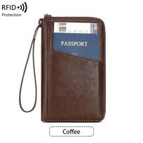 Sienų kirtimo RFID magnetizmo nepraleidžianti paso ir tapatybės kortelės piniginė su užtrauktuku gray