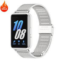 Metal Mesh Stainless Steel Strap for Samsung Galaxy Fit 3 Smartwatch Replacement Bracelet for Samsung Galaxy Fit 3 Watchband For Galaxy Fit 3 black
