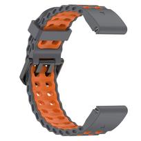 QuickFit 22mm 26mm Fenix8 laikrodžio apyrankė Garmin Fenix E 8 47mm 51mm 7 7X 6 6X/Epix Pro/Enduro 3 laikrodžiams Dvispalvė silikoninė apyrankė QuickFit 26mm gray