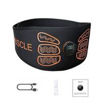 Waist Abdominal Toning Belt Abs Trainer Smart Muscle Toner Home Gym Office Workout Fitness Equipment Usb Recharge black