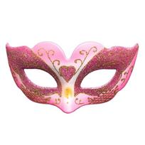Pusės veido karnavalinė kaukė vaikams, mergaitėms, Venecijos karnavalo dizainai, blizganti Mardi Gras kaukė festivaliams, vakarėliams rožinė