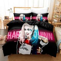 Animacinis filmas H-Harley Quinn patalynės komplektas, Džokerio antklodės užvalkalas pagalvės užvalkalas 2/3 vnt. Suaugusiųjų berniuko mergaitės miegamojo dekoravimas Viengulis/Dvigulis 100x135cm-2pcs