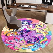 My Little Pony, Draugystė yra stebuklas Kėdės kilimėlis Apvalus kilimas Biuro kilimas, Skalbiamas mašinoje, Neslystantis, Tinka svetainėms, Miegamiesiems 150cm gray