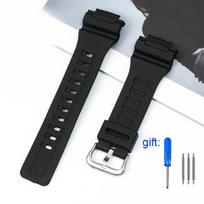 Skirta Casio AQ-S810w 800 W-735H TRT-110H AEQ-110w AE-1000W W-735H SGW-300H MRW-200H F-180WH Silikoninės laikrodžio apyrankės 18mm black