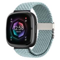 Fitbit Versa 4 3 Sense 2 apyrankės priedai pakeitimo sportinis nailoninis kilpelis Apyrankė correa Fitbit Versa4 Parachutinis pintas dirželis For Fitbit Versa 3 šviesiai mėlyna spalva