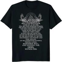 Hail All Father Norse Mythology Odin  Prayer TShirt 100 Cotton ONeck Short Sleeve Casual Mens Tshirt Size S3XL 2XL gray