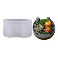 Succulent Planter Silicone Mold Concrete Casting Flower Pots Mold Easy Demold Handmade Mould for Home Decoration 1 gray