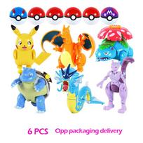 18 stilių Pokémon figūrėlės žaislai elfai Monstrai Kamuolio figūrėlė Pikachu Gengar Pokeball Dragonite Snorlax Pokeball Veiksmų figūrėlės dovana blue