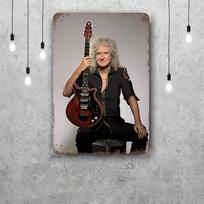Brian May Metalinės plokštės sienų dekoras Vintažinės skardinės plokštės Kapitono metalinis plakatas Dekoracija barui, užeigai, klubui Sienų dekoracija 30x40cm(11.8x15.7inch)