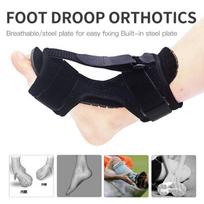 Reguliuojamas padų fascito naktinis įtvaras, pėdos nukarimo ortozė, stabilizatorius onesize black