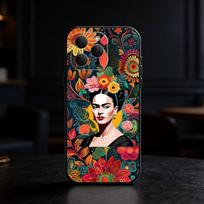 A-Art Frida KahloTelefono dėklas iPhone 17,16,15,14,13,12,11 Plus,Pro Max,SE4,Minkšto silikono,Juodas dangtelis iPhone16se4 black