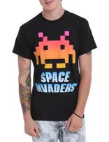 Space Invaders Mens Classic Arcade Game Pixelated Alien Retro Shirt New S-2XL L gray