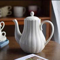 1000ML Pure White Teapot Hotel Tea Set Ceramic Household Kettle Restaurant Coffee Cup Coffee Pot Teaware gray