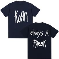 Korn Always A Freak Marškinėliai Metalinis Gotikinis Roko Grupės Viršus Unisex Moteriškas Medvilninis Oversized Y2K Trumpomis Rankovėmis Marškinėliai Streetwear M gray
