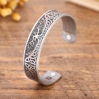 Skyrim Viking Talisman Health Bracelets Tree Of Life Luck Knot Runes Trinity Magnetic Cuff Bangles Women Men Adjustable Bracelet gray