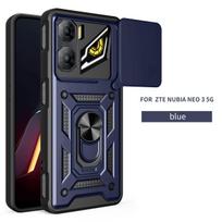 For ZTE nubia Neo 3 Case ZTE nubia Neo3 Cover nubia Neo3 Magnetic Ring Holder Armor Phone Case Slide Camera Protect Back Cover ZTE nubia Neo 3 black