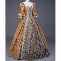Moteriška viduramžių renesanso suknelė-maksi, rūmų Helovino kostiumų suknelės Vestidos XS brown