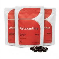 Astaksantinas 12 mg | Natūralus įdegis, Šviežias mikroalgų šaltinis, Lengva nuryti 3pack