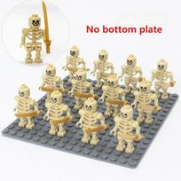 Skeletų lėlių armija, skeletų karo žirgas, skeletų korpusas su ginklais kvadratiniai statybiniai kaladėlės, gimtadienio dovanos, Kalėdų dovanos.