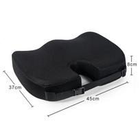 Breathable Memory Foam Seat Cushion, Rebound Wedge Pad for Car or Office Chair. Regular Size black