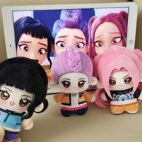 Kpop Demonų Medžiotojų Pliušinis Lėlė Medvilninė Lėlė Mielas Minkštas Kolekcionuojamas Dovana 20cm 12CM juoda