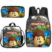 3D Anime Kuprinė Trys dalys Roblox Studentų Kuprinė Maisto Krepšys Pieštukinė Dėžutė Spausdinta Mokyklinė Kuprinė pencil case