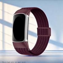 Sportinė kilpa Nailoninės laikrodžio apyrankės, skirtos Fitbit Charge 6/Fitbit Charge 5, Reguliuojama pralaidi orui minkšta nailono kilpa, riešo apyrankė moterims/vyrams For Fitbit Charge 6 vyno raudonos spalvos