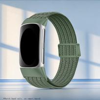 Sportinė kilpa Nailoninės laikrodžio apyrankės, skirtos Fitbit Charge 6/Fitbit Charge 5, Reguliuojama pralaidi orui minkšta nailono kilpa, riešo apyrankė moterims/vyrams For Fitbit Charge 6 pušies žalios spalvos