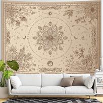 Didelis bohemiškas dangaus gobelenas sienai Kabantis Zodiakas Astrologija Kosminis Boho Chic Dvasinė dekoracija Žvaigždžių žemėlapis Abstraktaus meno raganai 150X200CM