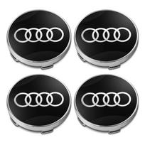 Audi B6 60mm 4 VNT. Ženklelis Automobilio Ratlankių Gaubteliai Emblema Apdaila AUDI A1 A3 A4 A5 A7 A8 Q3 Q5 Q7 S3 S4 S5 S6 S7 Sline Aksesuarams black