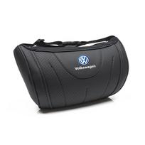 High-end Leather Car Seat Headrest Memory Foam Comfort Neck Pillow For VW Golf Tiguan T-Roc Polo Passat ID.4 T-Cross ID.3 Taigo Va4 gray