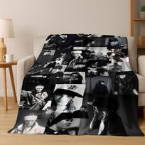 Madingas roko muzikos Tokio Hotel Bill Tom Kaulitz meno flanelės pledas, jaukus minkštas užklotas namams, miegamajam, lovai, sofai, dovanai Size: 75*100cm, Weight: 280 GSM